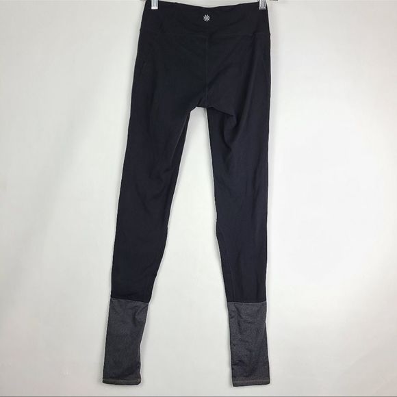 Athleta Plie Tights Leggings Black Gray S - Picture 3 of 5